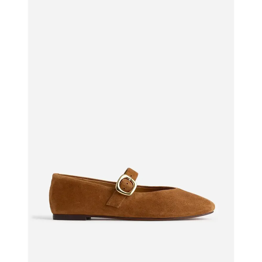 Madewell The Remy Mary Jane Flat Shoe Leather Comfort Dried Acorn Size 8 NWOB